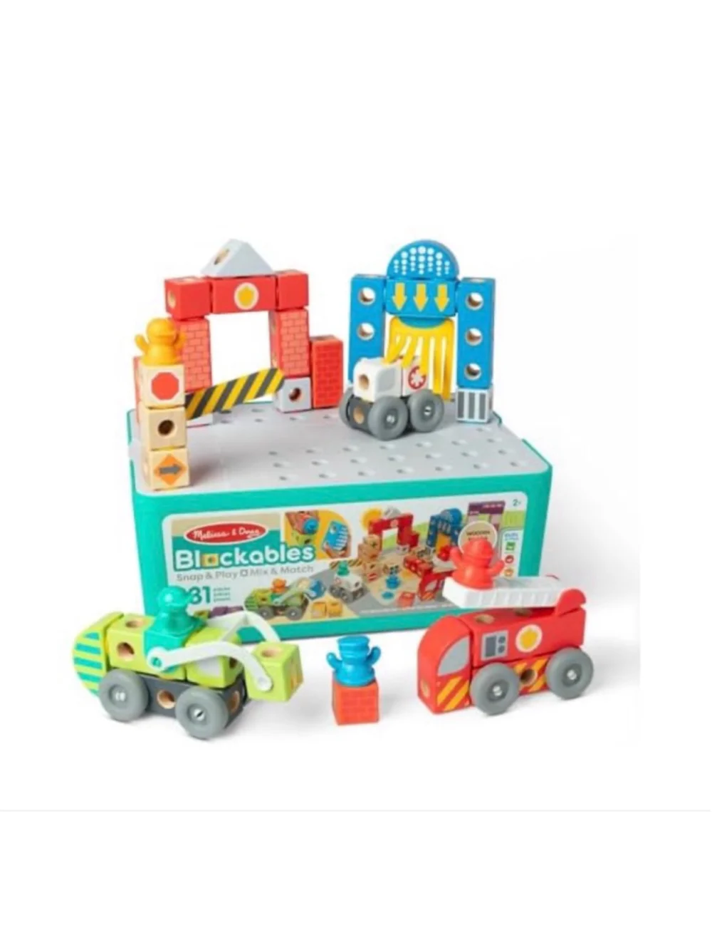 NEW Melissa & Doug Blockables Building Set One Size Green Red